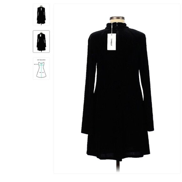 Nwt Likely Velvet Back Long Sleeve Dress Size 8 - Picture 2 of 3